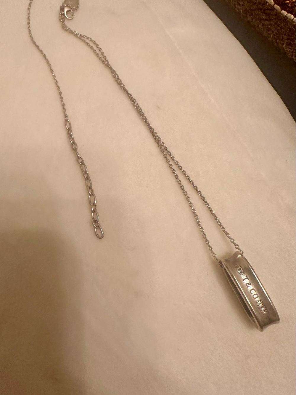Tiffany & Co. Silver Ring Pendant Necklace